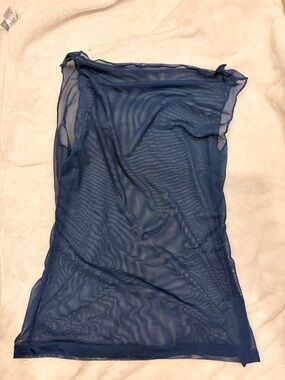 Missguided Navy Blue Sheer Mesh Tank